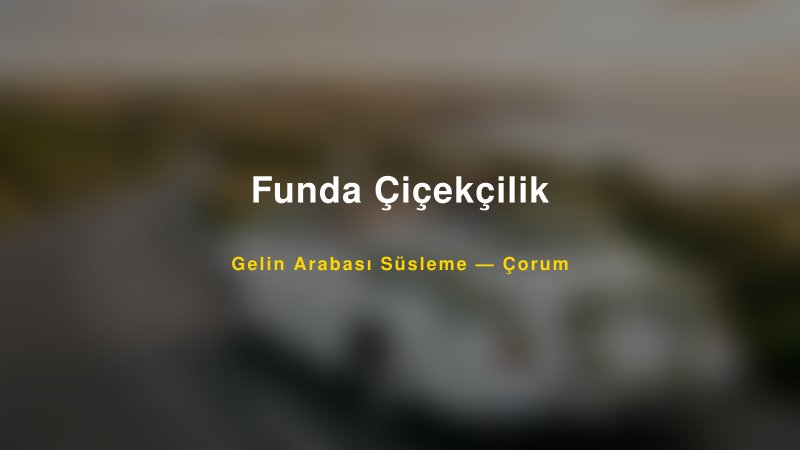 Funda Çiçekçilik Çorum Gelin Arabası Süsleme